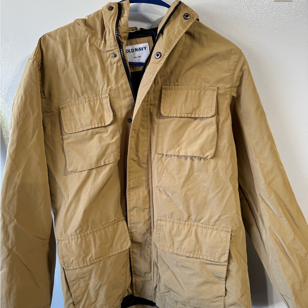 Old Navy Boys Tan Rain Jacket XXL 18